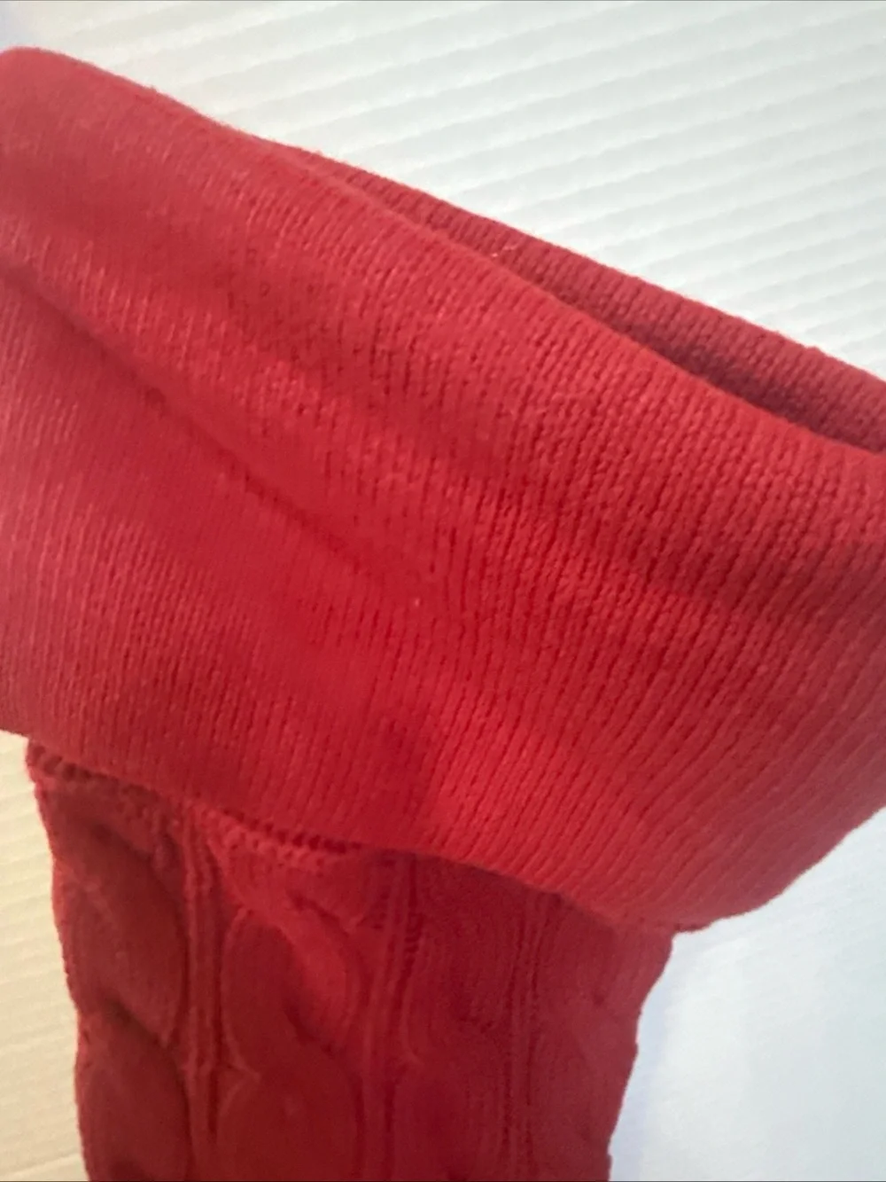 Pottery Barn cable Knit 26” Christmas Stocking NWOT